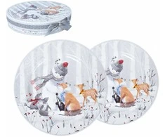 Home4You Lėkštės MIA SNOW D19cm 2vnt dovanų dėžutėje