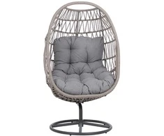 Home4You Poilsio krėslas CASSIA Besisukantis 85x85xH151cm Pilka