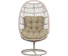 Home4You Poilsio krėslas CASSIA Besisukantis 85x85xH151cm Smėlio