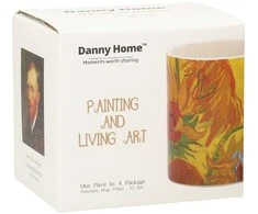 Home4You Puodelis PAINTING ART H9.5cm 350ml "Saulėgrąžos"