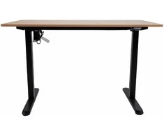Home4you Reguliuojamo aukščio darbo stalas ERGO LIGHT su 1 varikliu 120x60cm, juodas/ąžuolas