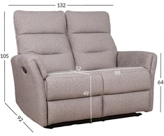 Lova Home4You Dvivietė atlošiamoji sofa „BOWERS“ su rankiniu mechanizmu, smėlio spalvos