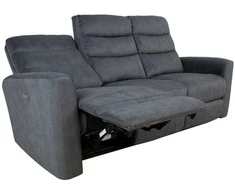 Fotelis Home4You Sofa Gaston 3 – vietų reglaineris, elektrinis, pilkas aksomas