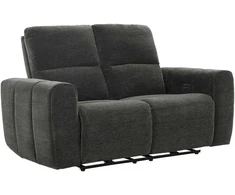 Home4you Sofa su reglaineriu MATIAS Dvivietė Tamsiai pilka