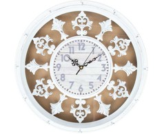 Home4You Sieninis laikrodis ORNAMENT D44cm, baltos spalvos