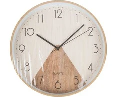 Home4You Sieninis laikrodis WOODY D34cm, medinis trikampis