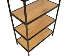 Fotelis Home4You Lentynėlė HEDVIG 63x33xH124cm, uosio/juoda