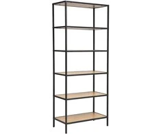 Fotelis Home4You Lentynėlė HEDVIG 63x33xH152cm, uosio/juoda