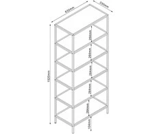 Fotelis Home4You Lentynėlė HEDVIG 63x33xH152cm, uosio/juoda
