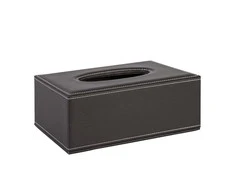 Home4you Servetėlių dėžutė Valteris 13,5x25xH9cm ruda dirbtine oda