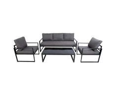 Home4You Lauko baldų komplektas LEIPZIG stalas, sofa, 2 kėdės