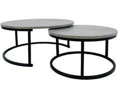 Home4You Kavos staliukų rinkinys BRITU 2pcs, pilkos spalvos