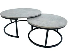 Home4You Kavos staliukų rinkinys BRITU 2pcs, pilkos spalvos