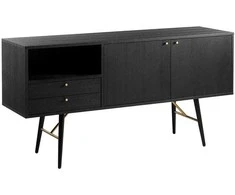 Fotelis Home4You Indauja LUXEMBOURG 150x40xh80cm, juoda