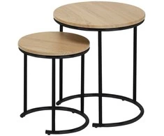 Fotelis Home4You Kavos staliukai ELTO D44,5xH50cm D34,5xH40cm Ąžuolo