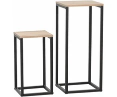 Fotelis Home4You Kavos staliukai HANNES 2vnt. 26x26xH60cm 22x22xH40cm