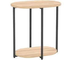 Fotelis Home4You Šoninis staliukas HANNES 52x35xH54cm Rustic melaminas