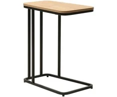 Fotelis Home4You Kavos staliukas HEDVIG 50x32xH60cm Pelenų/Juoda