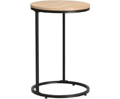 Fotelis Home4You Kavos staliukas HEDVIG D40xH60cm Pelenų/Juoda