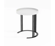 Fotelis Home4You Kavos staliukas KEIRA D40xH45cm Balta