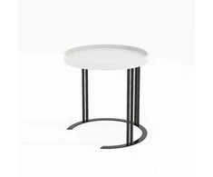 Fotelis Home4You Kavos staliukas KEIRA D50xH50cm Balta