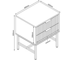 Fotelis Home4You Naktinis staliukas HELVE Juoda/Šviesi mediena 48x40xH60cm
