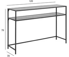 Fotelis Home4You Actona Konsole Seaford Slim juoda