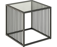 Fotelis Home4you Šoninis staliukas STRINGTON 40x40xH40cm, pilkas