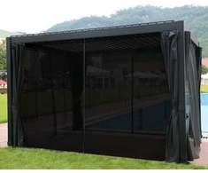 Lauko pavėsinės užuolaidos Gazebo MIRADOR, Juodos spalvos