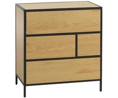 Fotelis Home4You Komoda HEDVIG 70x40xH74,5cm, uosio/juoda