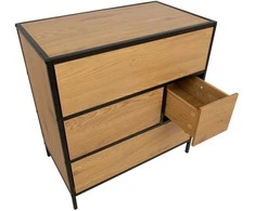 Fotelis Home4You Komoda HEDVIG 70x40xH74,5cm, uosio/juoda