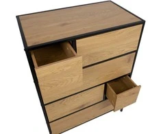 Fotelis Home4You Komoda HEDVIG 70x40xH95cm, uosio/juoda