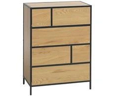Fotelis Home4You Komoda HEDVIG 70x40xH95cm, uosio/juoda