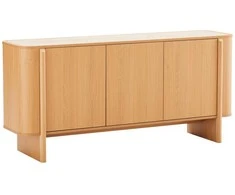 Home4You Sideboard MORBEN 160x42xH75cm, melamine with oak decor