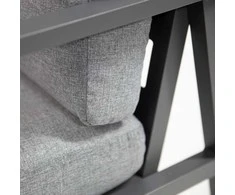 Lauko baldų komplektas Home4You Sodo baldų komplektas ADRIAN stalas ir kampinė sofa, pilkos spalvos