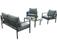 Home4You Lauko baldų komplektas ADRIO stalas, sofa, 2 kėdės