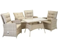 Home4You Lauko baldų komplektas EMERALD stalas, sofa, 2 kėdės
