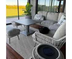 Lauko baldų komplektas Home4You Sodo baldų komplektas MARENDA, 4 dalių, pilkos/smėlio spalvos