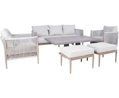 Home4You Lauko baldų komplektas MEDINA 6 dalių Smėlio spalva