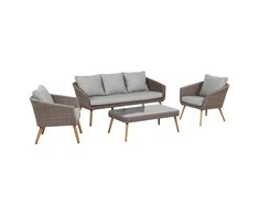 Home4You Lauko baldų komplektas NORWAY staliukas, sofa, 2 kėdės