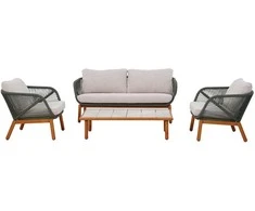 Home4You Lauko baldų komplektas TUXEDO Stalas, sofa ir 2 kėdės
