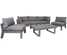 Home4You Lauko baldų komplektas FLUFFY stalas, sofa ir 2 kėdės