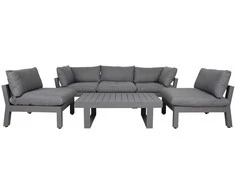 Home4You Lauko baldų komplektas FLUFFY stalas, sofa ir 2 kėdės