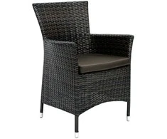 Home4You Lauko baldų komplektas WICKER stalas, 4 kėdės, tamsiai rudos spalvos