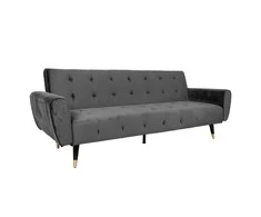 Home4You Sofa lova FALUN, 214x83xh82cm, pilkos spalvos aksomas