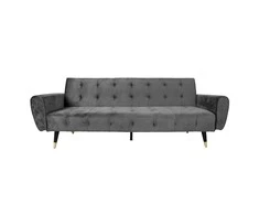 Home4You Sofa lova FALUN, 214x83xh82cm, pilkos spalvos aksomas