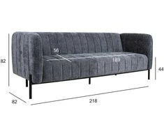Home4you Sofa-lova TAMIKA 3-vietė, pilka