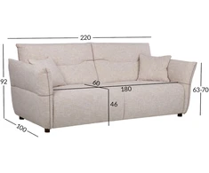 Home4You CALLA 3-vietė sofa, avižų baltas