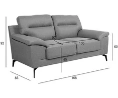 Home4you Sofa ENZO 2-vietė, pilka