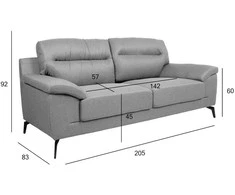 Home4you Sofa ENZO 3-vietė, pilka